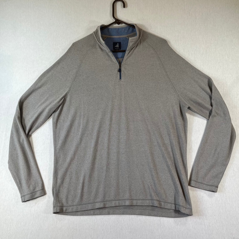 Johnnie-O Quarter Zip Pullover Mens XL Grey Quarry JMKO1860 Lightweight Stretch